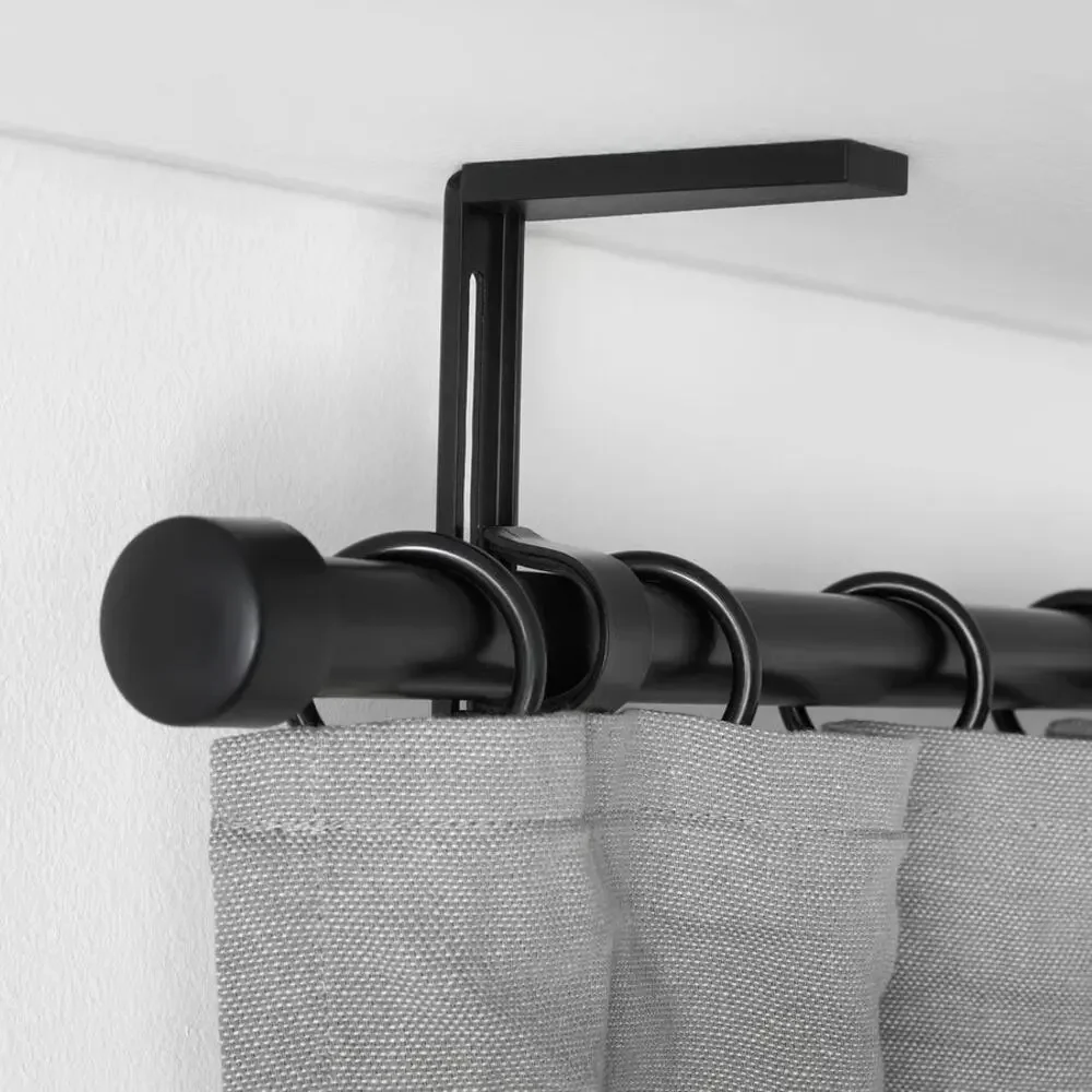 IKEA Betydlig Black Curtain Rod Bracket Wall Ceiling Mount Support Hardware NEW